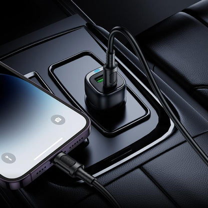 Carregador Auto Borofone BZ34B Cloud, 38W, 3A, 1 x USB-A - 1 x USB-C, Preto