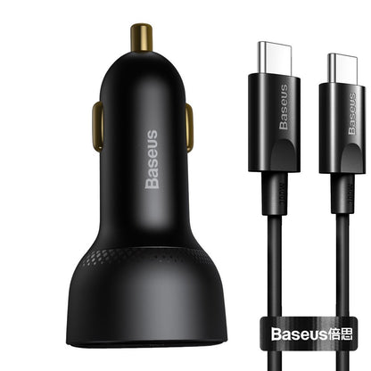 Carregador Automóvel com Cabo USB-C Baseus Superme, 100W, 5A, 1 x USB-A - 1 x USB-C, Preto TZCCZX-01