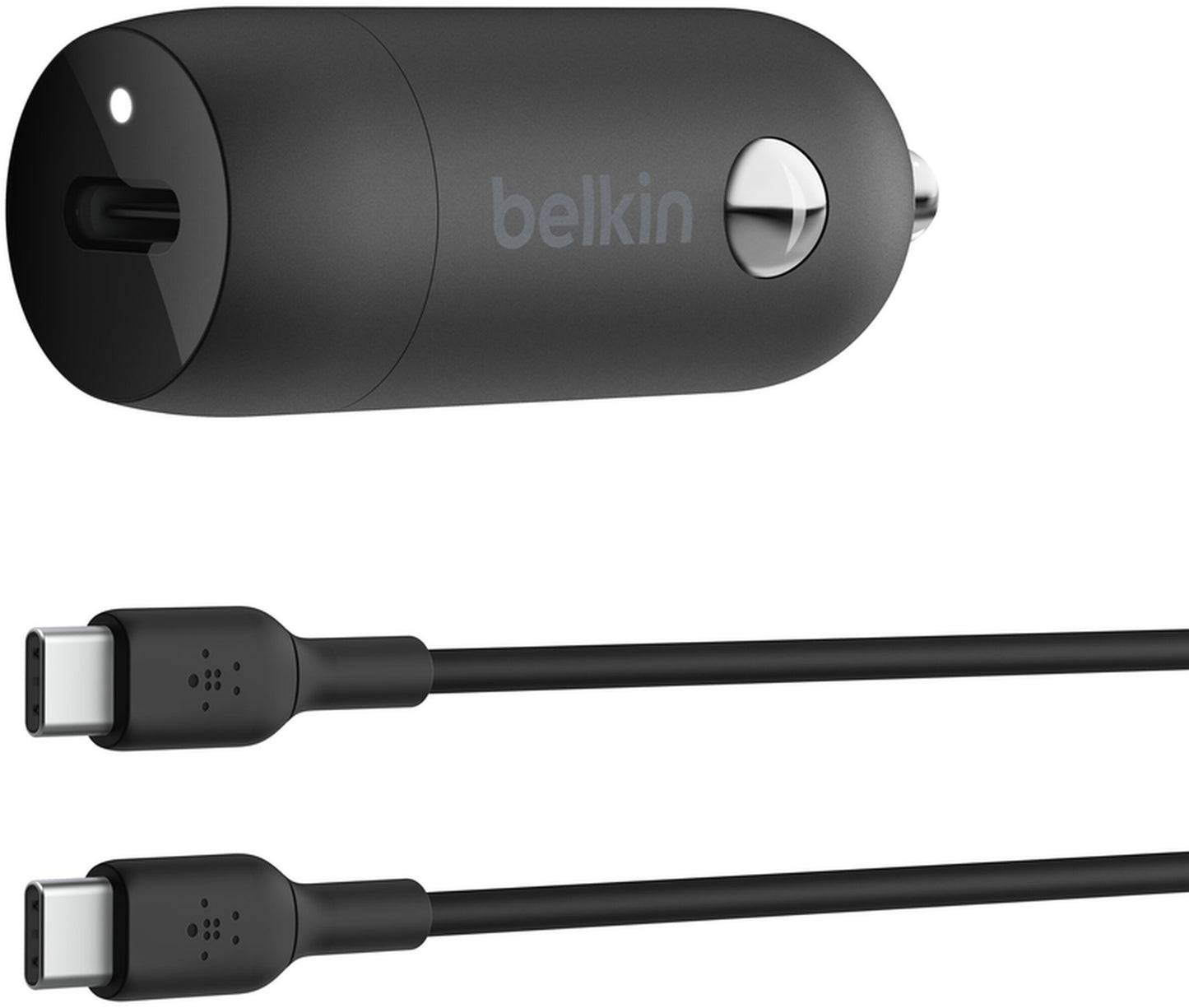 Carregador Automóvel com Cabo USB-C Belkin BoostCharge, 30W, 3A, 1 x USB-C, Preto CCA004bt1MBK-B6