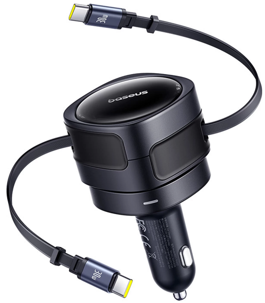 Carregador de Isqueiro com Cabo USB-C Baseus Enjoyment Max, 60 W, Preto C00035507121-01