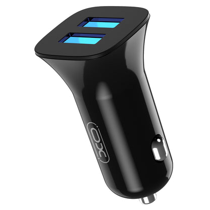 Carregador de isqueiro com cabo USB-C XO Design TZ10, 12 W, 2,4 A, 2 x USB-A, preto 