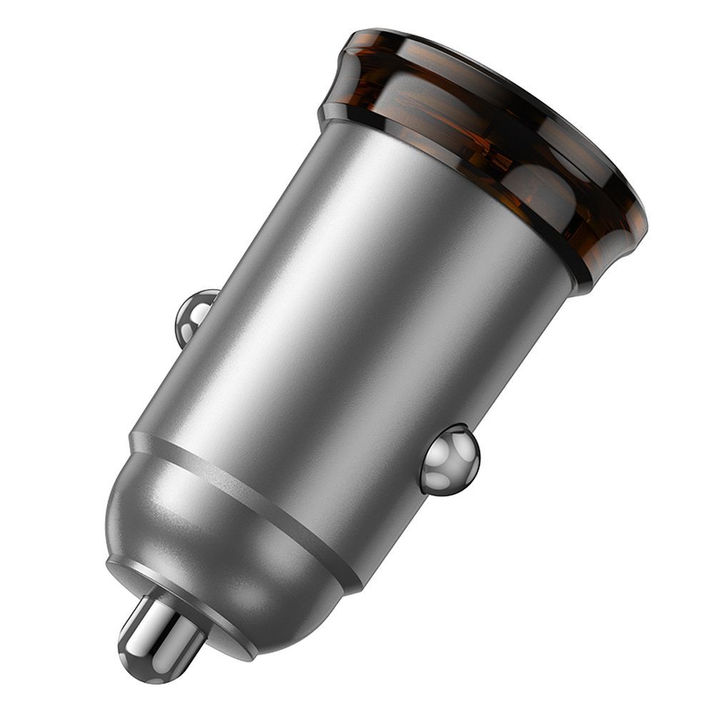 Carregador Automóvel Com Cabo Lightning HOCO NZ16A, 43W, 3A, 1 x USB-A - 1 x USB-C, Cinzento