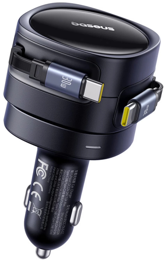 Carregador de Isqueiro com Cabo USB-C Baseus Enjoyment Max, 60 W, Preto C00035507121-01