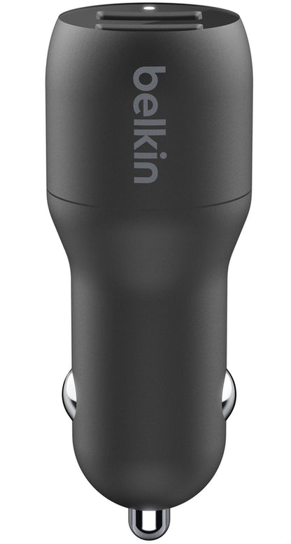 Carregador Automóvel com Cabo Lightning Belkin BoostCharge Dual, 24W, 2.4A, 2 x USB-A, Preto CCD001bt1MBK