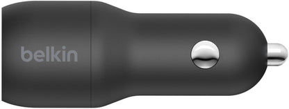 Carregador Automóvel com Cabo Lightning Belkin BoostCharge Dual, 24W, 2.4A, 2 x USB-A, Preto CCD001bt1MBK