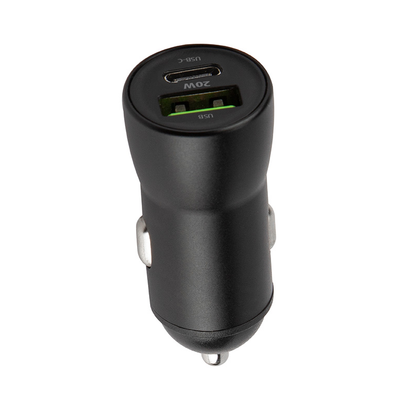 Carregador Automóvel com Cabo Lightning MaXlife MXCC-04, 20W, 3A, 1 x USB-A - 1 x USB-C, Preto