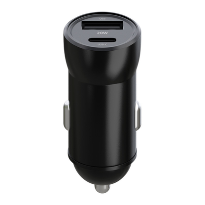 Carregador Automóvel com Cabo Lightning MaXlife MXCC-04, 20W, 3A, 1 x USB-A - 1 x USB-C, Preto