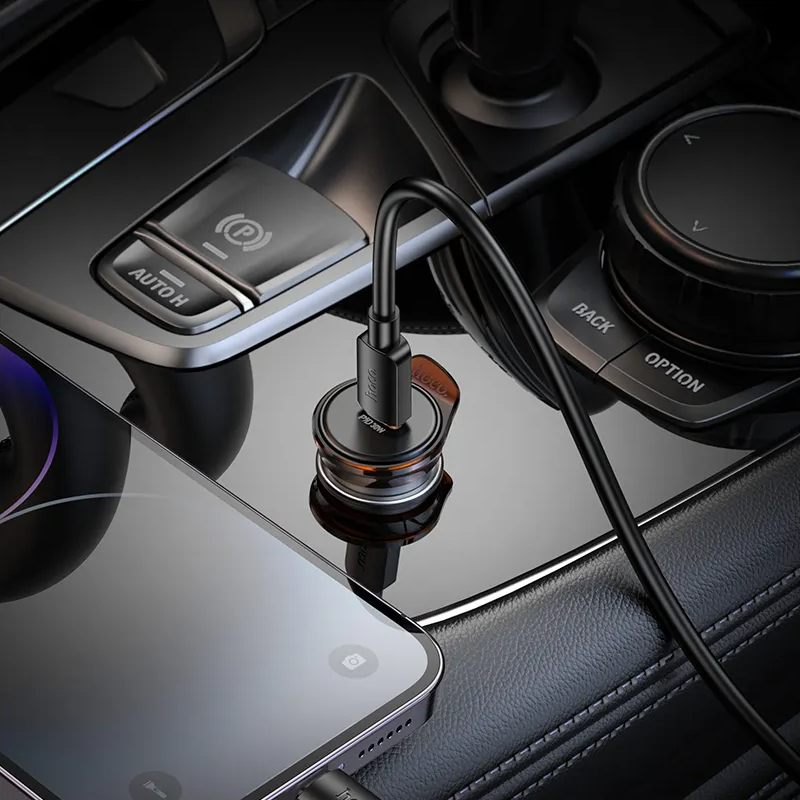 Carregador Automóvel Com Cabo Lightning HOCO NZ16, 30W, 3A, 1 x USB-C, Cinzento