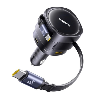 Baseus Enjoyment Max Car Charger with USB-C Cable, 90W, 1 x USB-A - 1 x USB-C, Black C00035507121-03