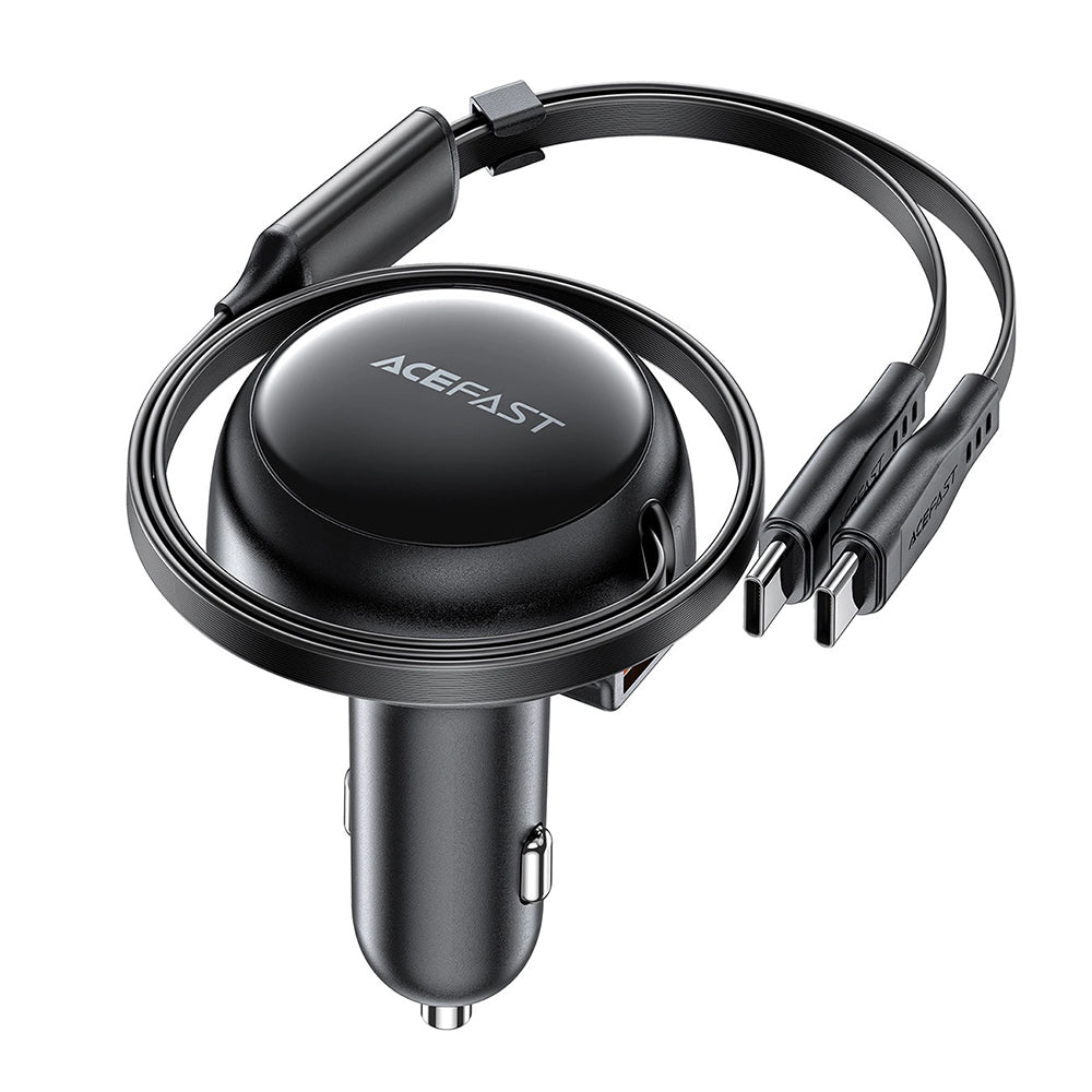 Carregador Auto com Cabo USB-C Acefast B13, 53W, 3A, 1 x USB-A, Preto