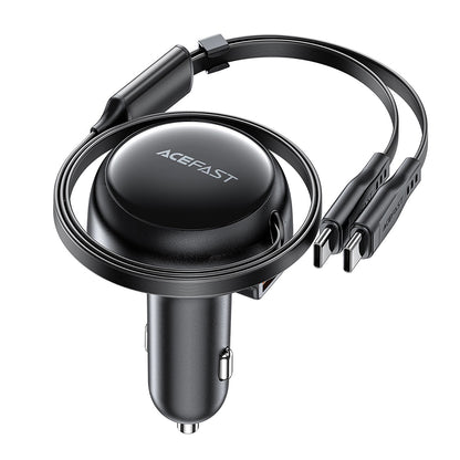 Carregador Auto com Cabo USB-C Acefast B13, 53W, 3A, 1 x USB-A, Preto