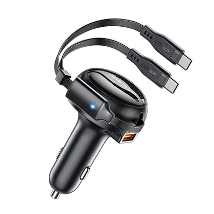 Carregador Auto com Cabo USB-C Acefast B13, 53W, 3A, 1 x USB-A, Preto