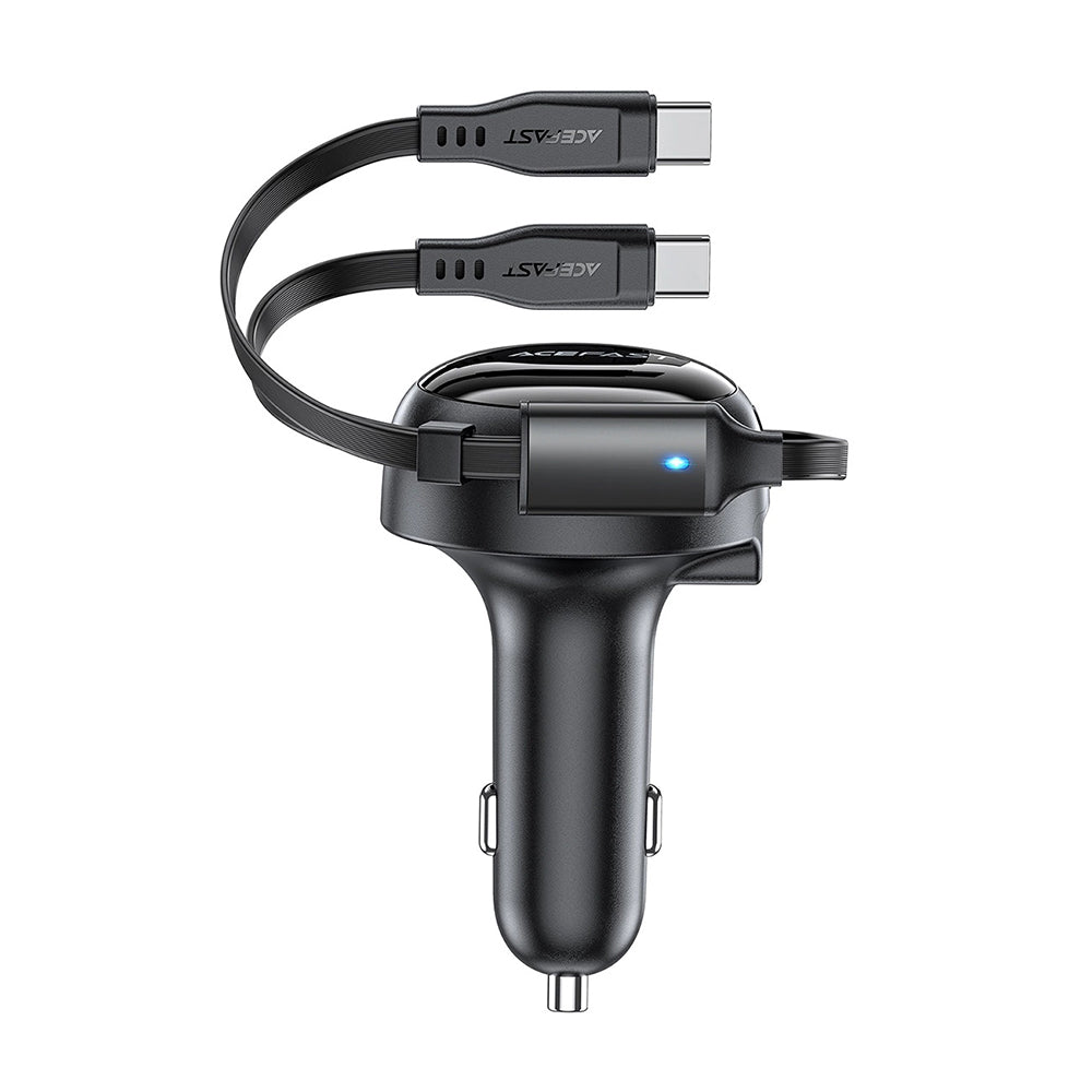Carregador Auto com Cabo USB-C Acefast B13, 53W, 3A, 1 x USB-A, Preto