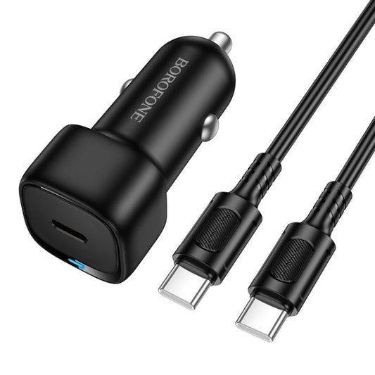 Carregador Auto com Cabo USB-C Borofone BZ34A Cloud, 20W, 3A, 1 x USB-C, Preto