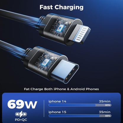 Carregador Auto com Cabo USB-C / Lightning Techsuit C1 NanoVoltX, 69W, 3A, 1 x USB-A - 1 x USB-C, Cinzento