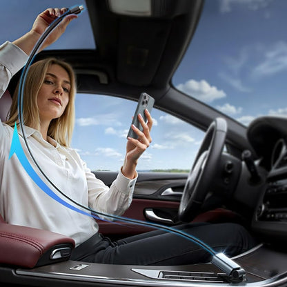 Carregador Automotivo com Cabo USB-C Lisen, 57W, 3A, 1 x USB-A - 1 x USB-C, Preto YL0325010016