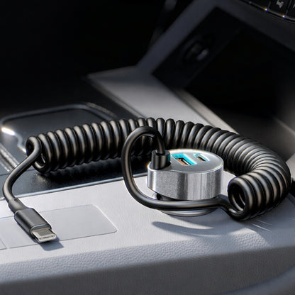 Carregador Auto com Cabo USB-C Lisen, 90W, 3A, 1 x USB-A - 1 x USB-C, Preto YL0223120020