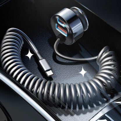 Carregador Auto com Cabo USB-C Lisen, 90W, 3A, 1 x USB-A - 1 x USB-C, Preto YL0223120020