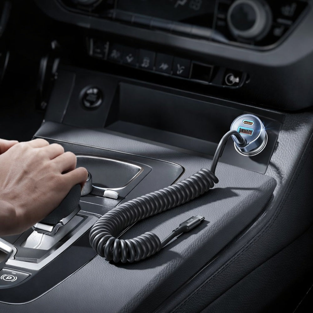 Carregador Auto com Cabo USB-C Lisen, 90W, 3A, 1 x USB-A - 1 x USB-C, Preto YL0223120020