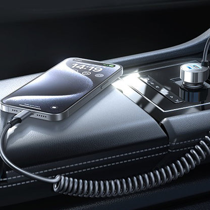 Carregador Auto com Cabo USB-C Lisen, 90W, 3A, 1 x USB-A - 1 x USB-C, Preto YL0223120020