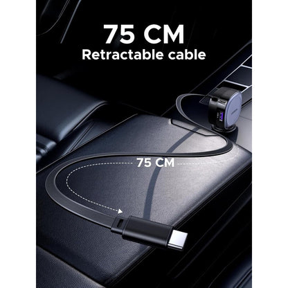 Carregador Automóvel Com Cabo USB-C UGREEN EC601, 75W, 3A, 1 x USB-A - 1 x USB-C, Cinzento