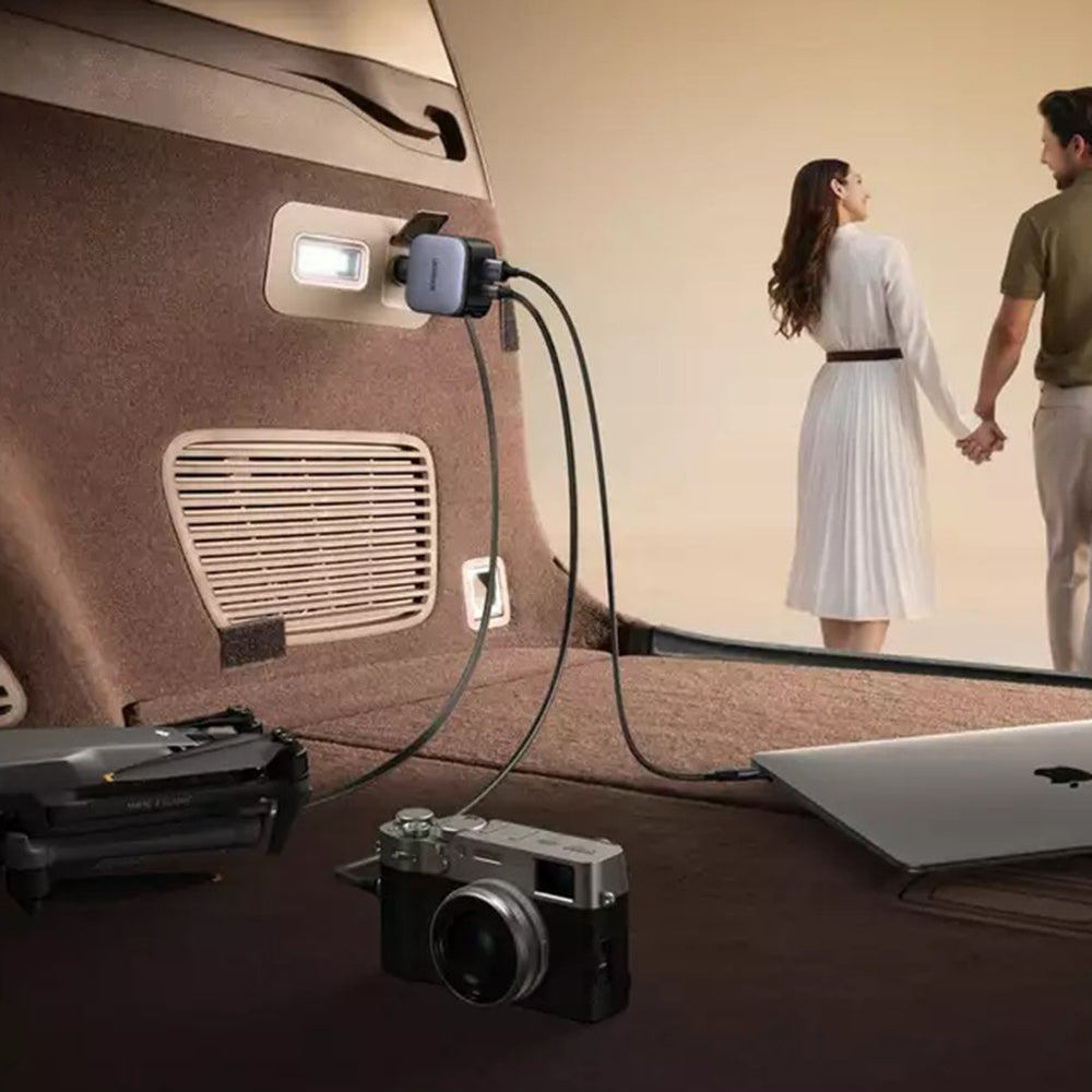 Carregador Automóvel Com Cabo USB-C UGREEN EC603, 90W, 3A, 1 x USB-A - 1 x USB-C, Cinzento