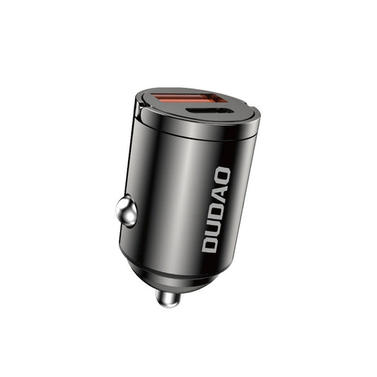 Carregador Auto Dudao R3MAX, 48W, 3A, 1 x USB-A - 1 x USB-C, Preto