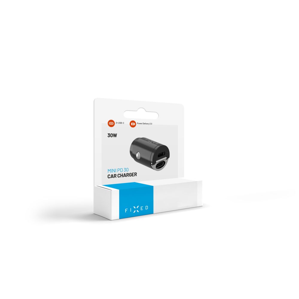 Carregador Auto Fixed, 30W, 3A, 2 x USB-C, Preto