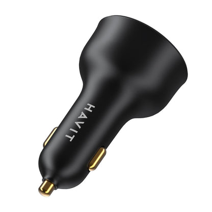 Carregador Auto HAVIT CC100W Display, 100W, 5A, 1 x USB-A - 1 x USB-C, Preto