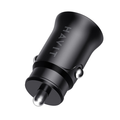 Carregador Auto HAVIT CC2022, 20W, 3A, 1 x USB-A - 1 x USB-C, Preto