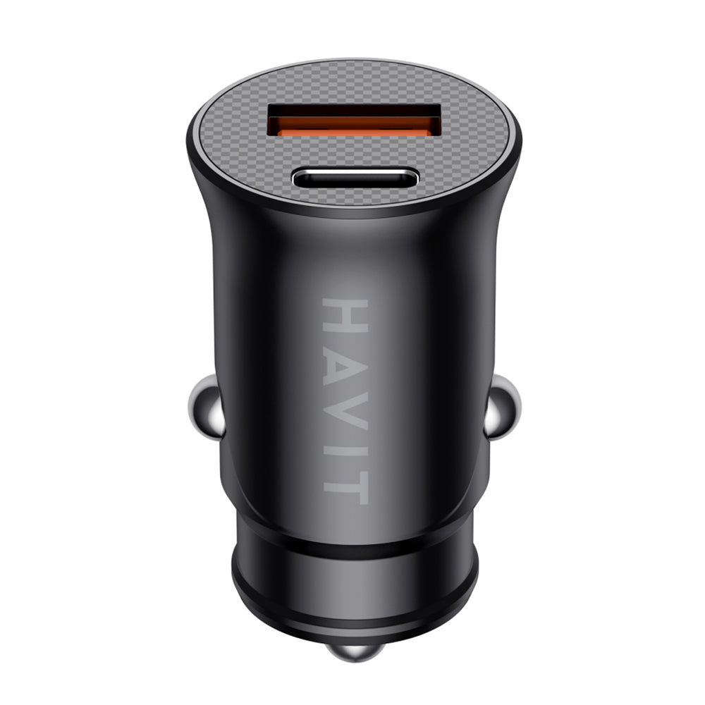Carregador Auto HAVIT CC2022, 20W, 3A, 1 x USB-A - 1 x USB-C, Preto