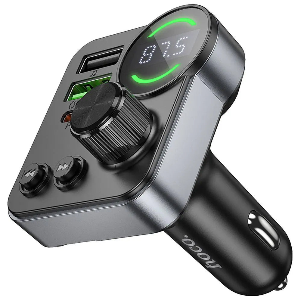 Modulador FM Bluetooth HOCO E86, 2 x USB-A - 1 x USB-C - 1 x microSD