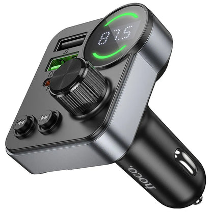 Modulador FM Bluetooth HOCO E86, 2 x USB-A - 1 x USB-C - 1 x microSD