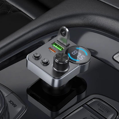 Modulador FM Bluetooth HOCO E86, 2 x USB-A - 1 x USB-C - 1 x microSD