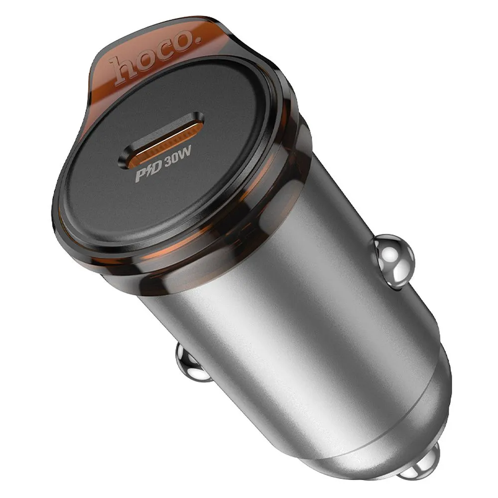Carregador Auto HOCO NZ16, 30W, 3A, 1 x USB-C, Cinzento