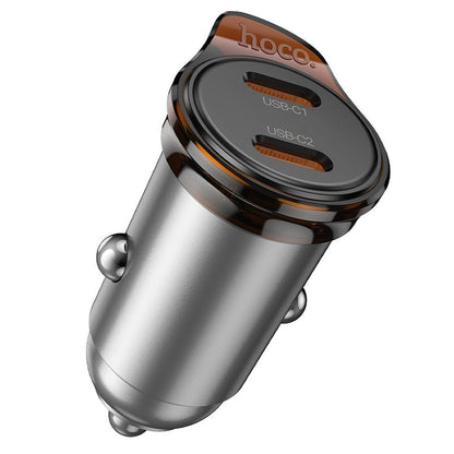 Carregador Auto HOCO NZ16B, 45W, 3A, 2 x USB-C, Cinzento