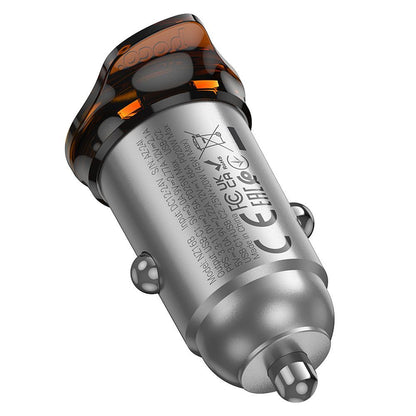 Carregador Auto HOCO NZ16B, 45W, 3A, 2 x USB-C, Cinzento