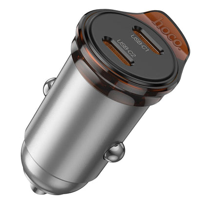Carregador Auto HOCO NZ16B, 45W, 3A, 2 x USB-C, Cinzento