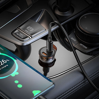 Carregador Auto HOCO NZ16B, 45W, 3A, 2 x USB-C, Cinzento