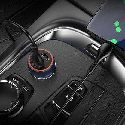 Carregador Auto HOCO Z46A, 20W, 3A, 1 x USB-A - 1 x USB-C, Azul