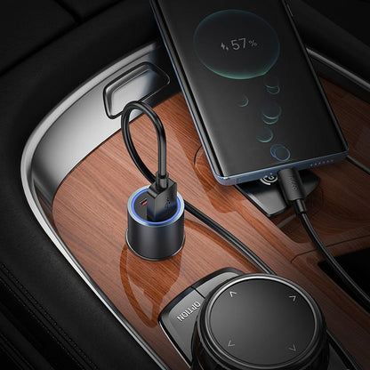 Carregador Auto HOCO Z60, 48W, 3A, 1 x USB-A - 1 x USB-C, Preto