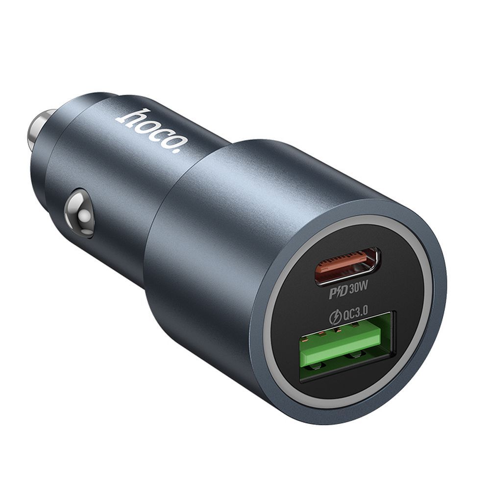 Carregador Auto HOCO Z60, 48W, 3A, 1 x USB-A - 1 x USB-C, Preto