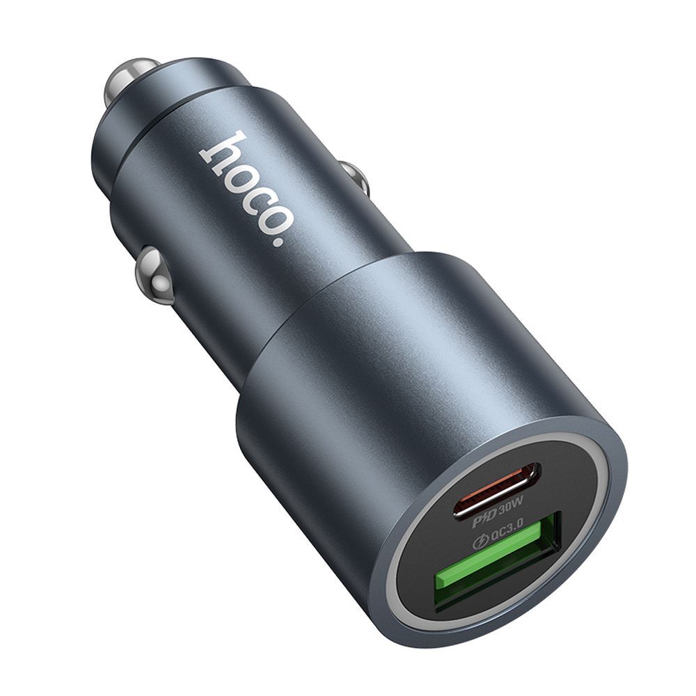 Carregador Auto HOCO Z60, 48W, 3A, 1 x USB-A - 1 x USB-C, Preto