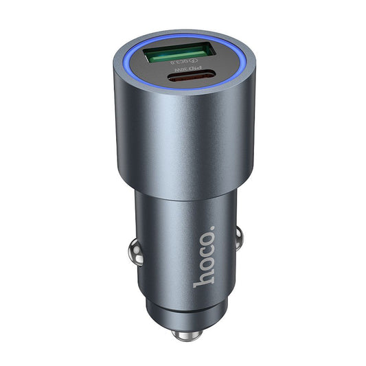 Carregador Auto HOCO Z60, 48W, 3A, 1 x USB-A - 1 x USB-C, Preto