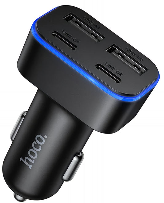 Carregador Auto HOCO Z63, 42W, 3A, 2 x USB-A - 2 x USB-C, Preto