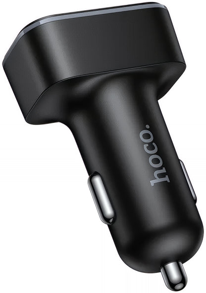 Carregador Auto HOCO Z63A Display, 42W, 3A, 1 x USB-C - 2 x USB-A, Preto