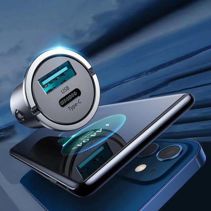 Carregador Automotivo Joyroom C-A35, 45W, 5A, 1 x USB-A - 1 x USB-C, Cinza