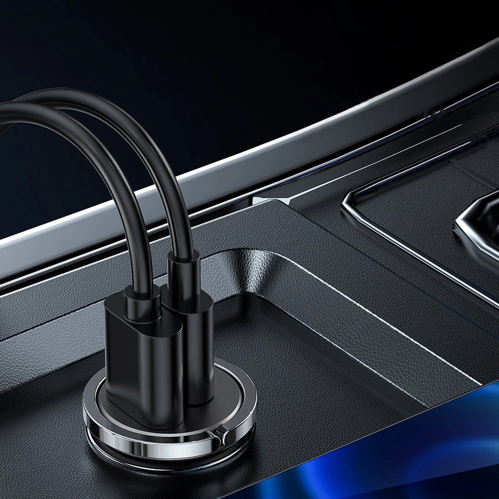 Carregador Automotivo Joyroom C-A35, 45W, 5A, 1 x USB-A - 1 x USB-C, Cinza