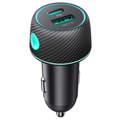 Carregador de automóvel Joyroom JR-CCN01, 60W, 3A, 1 x USB-A - 1 x USB-C, preto 