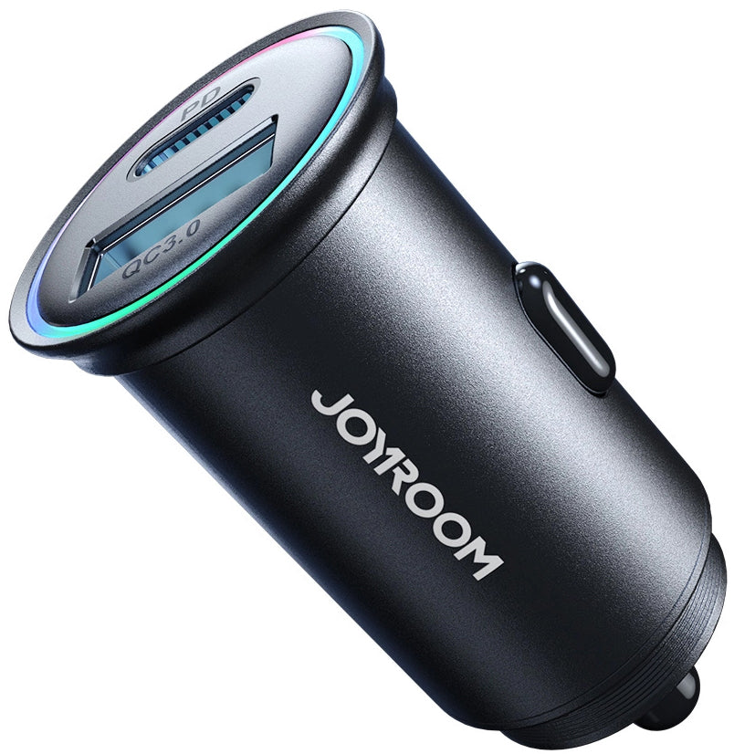 Carregador Auto Joyroom JR-CCN04, 60W, 3A, 1 x USB-A - 1 x USB-C, Preto